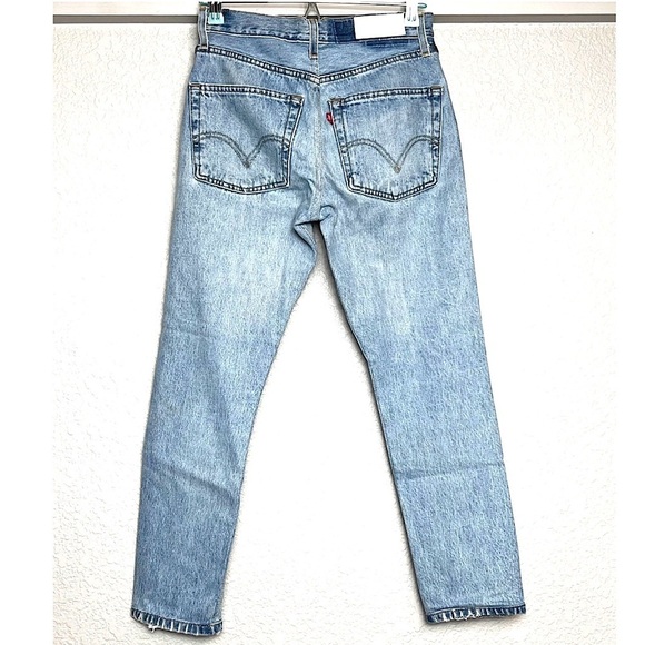NWT RE/DONE LEVIS High Rise Distressed Vintage Rigid Denim Straight Leg Jeans 26 - Picture 2 of 6